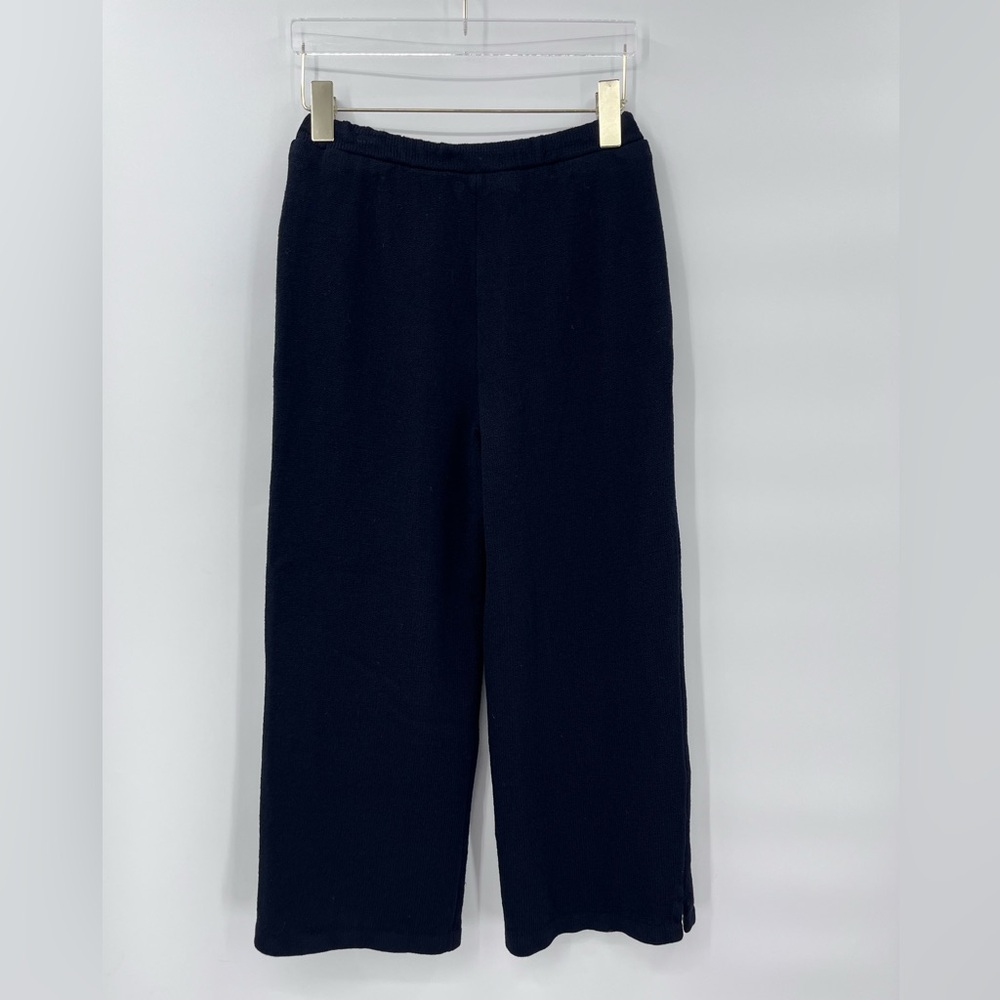 St.John‎ black knit wide leg pants with pleats size 4